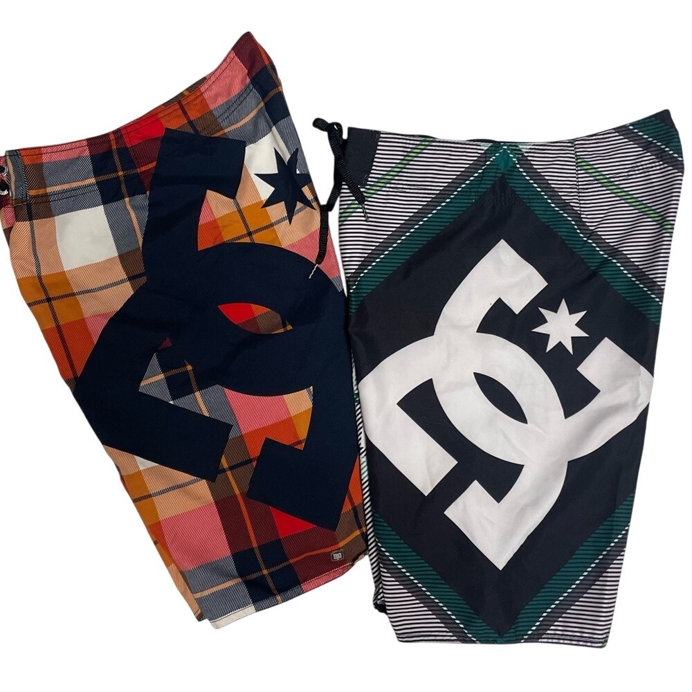 DC Plaid Hybrid Board Swim Shorts Bundle of 2 Men's 32
